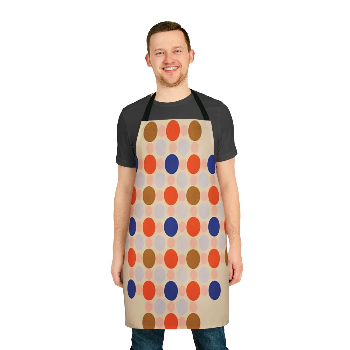 Apron featuring a vibrant abstract art design inspired by the paintings of American artist Thomas Downing