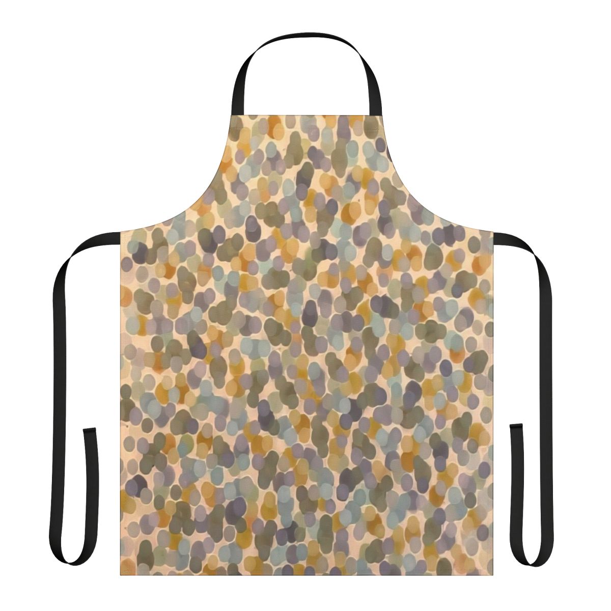 Colorful abstract art apron inspired by the work of American painter Thomas Downing and the Washington Color School movement.