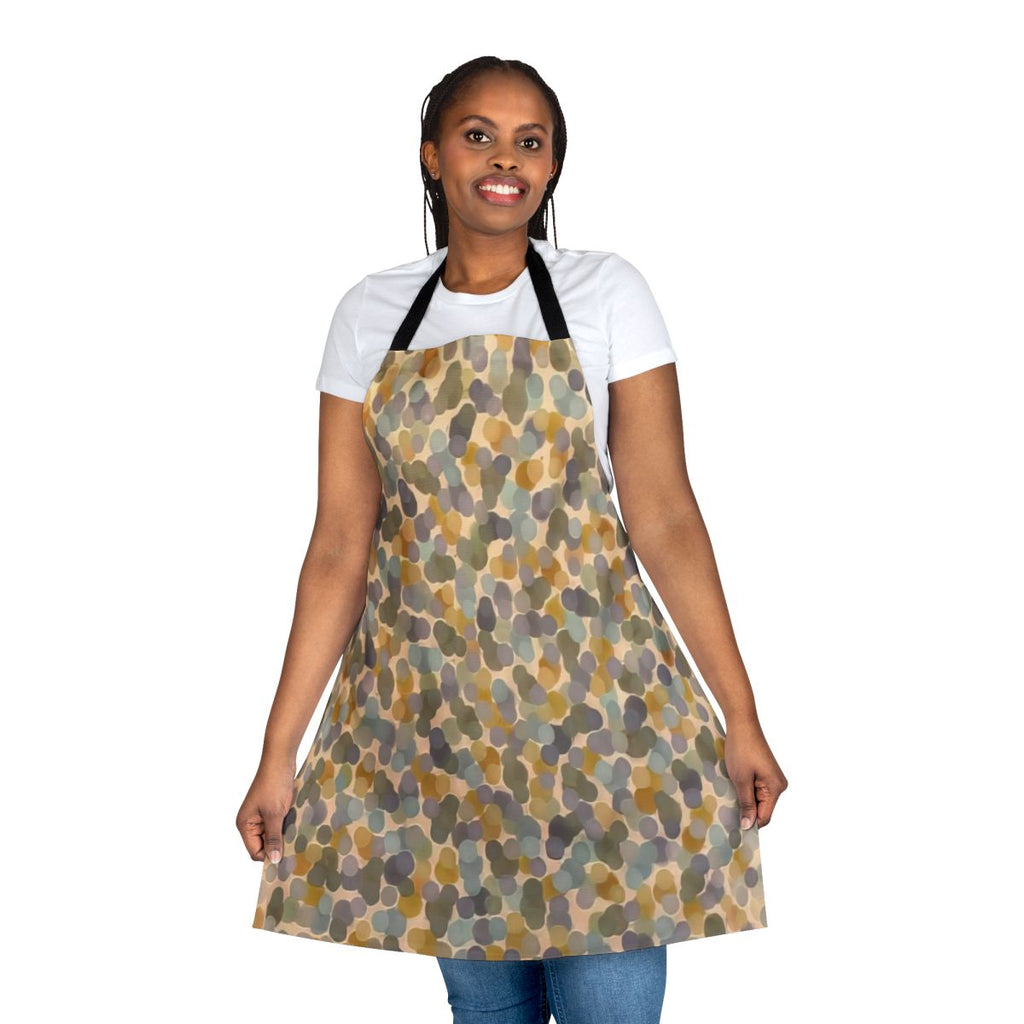 Colorful abstract art apron inspired by the work of American painter Thomas Downing and the Washington Color School movement.
