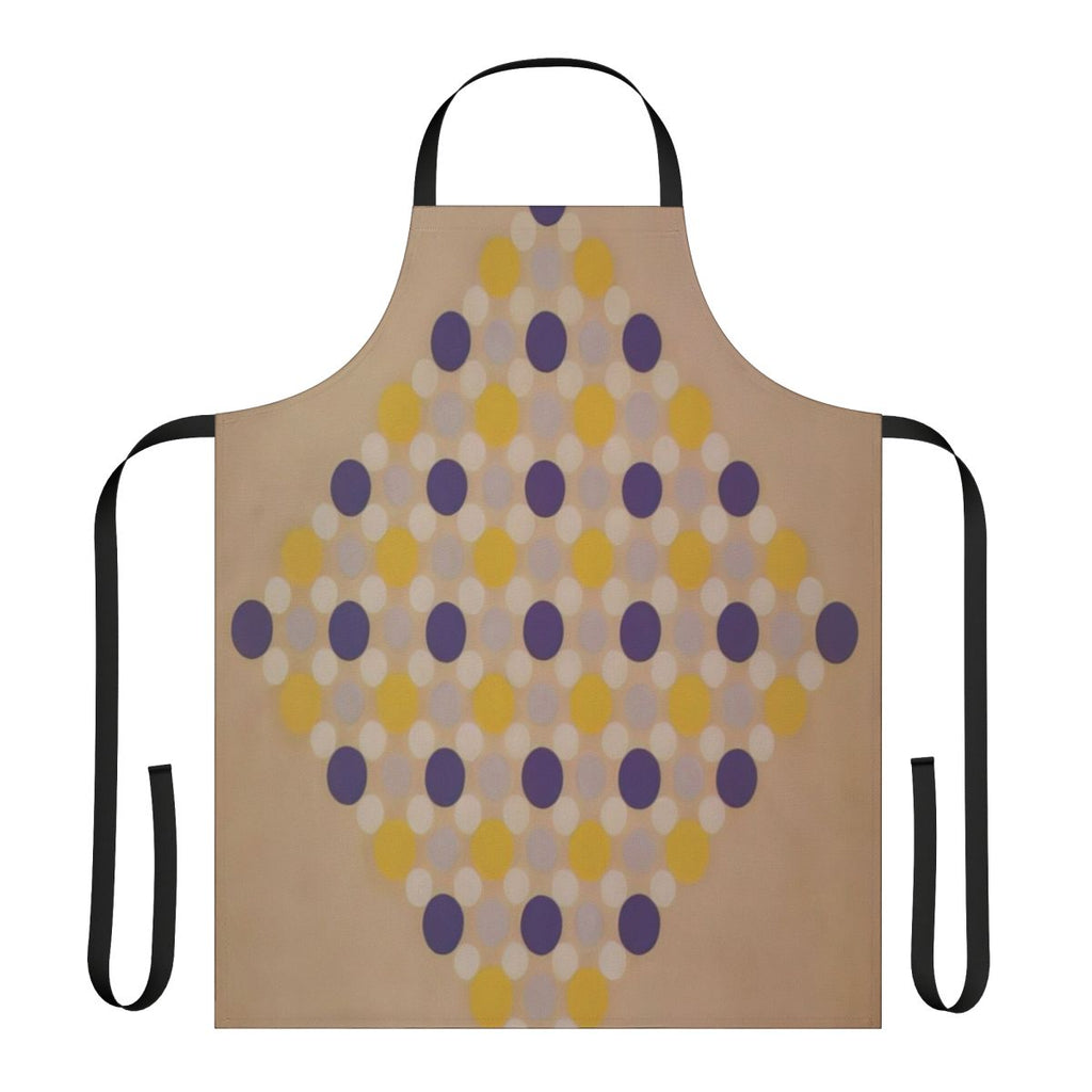 Apron featuring a vibrant abstract art design inspired by the work of American painter Thomas Downing.