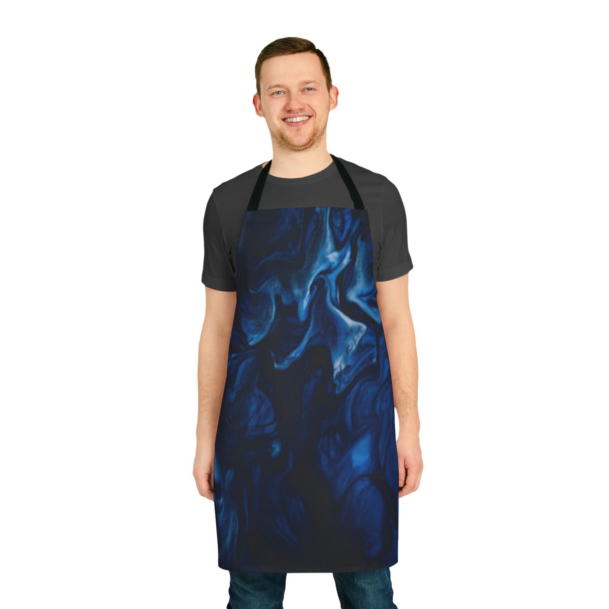 Colorful abstract art apron with natural elements and patterns