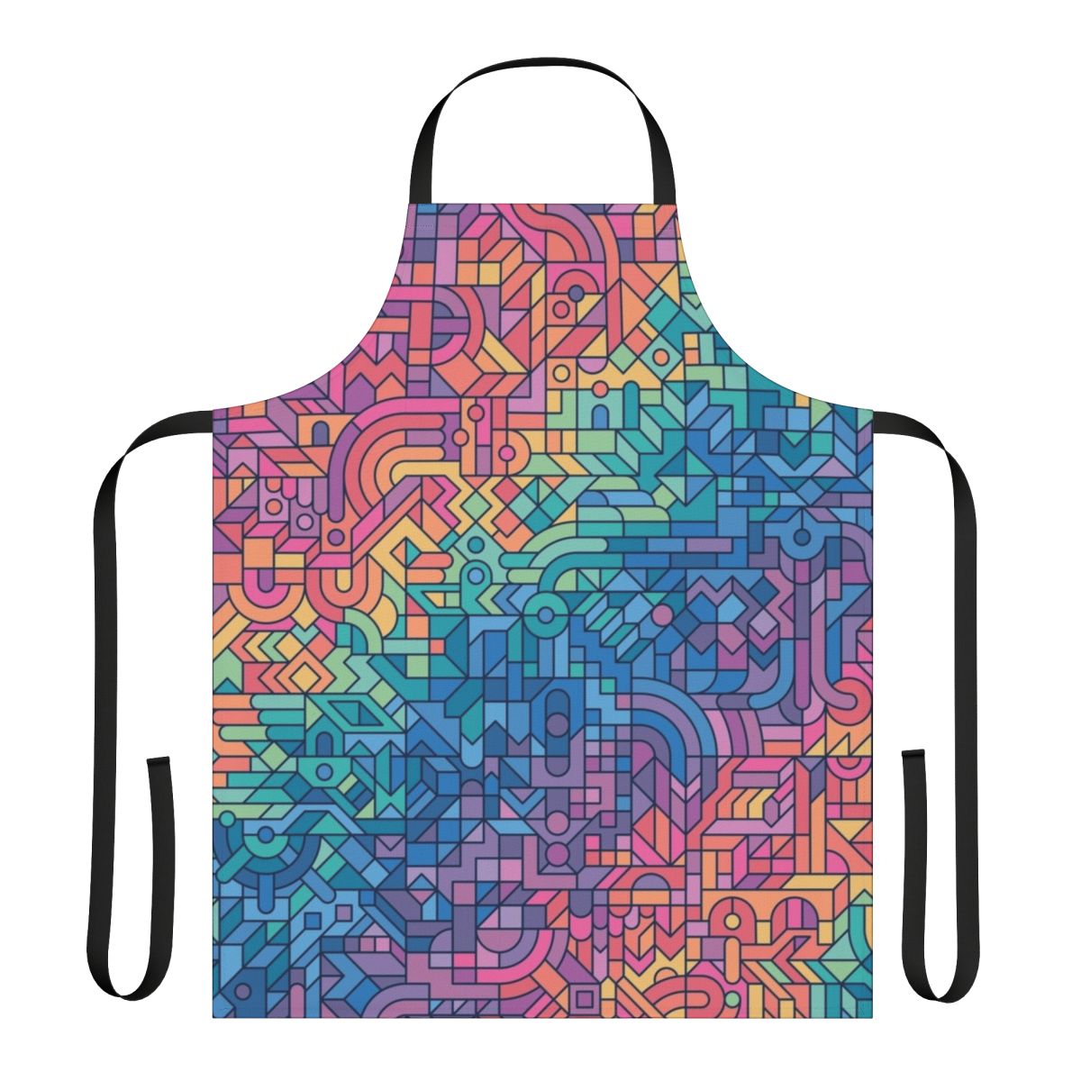 Colorful abstract geometric pattern on an apron