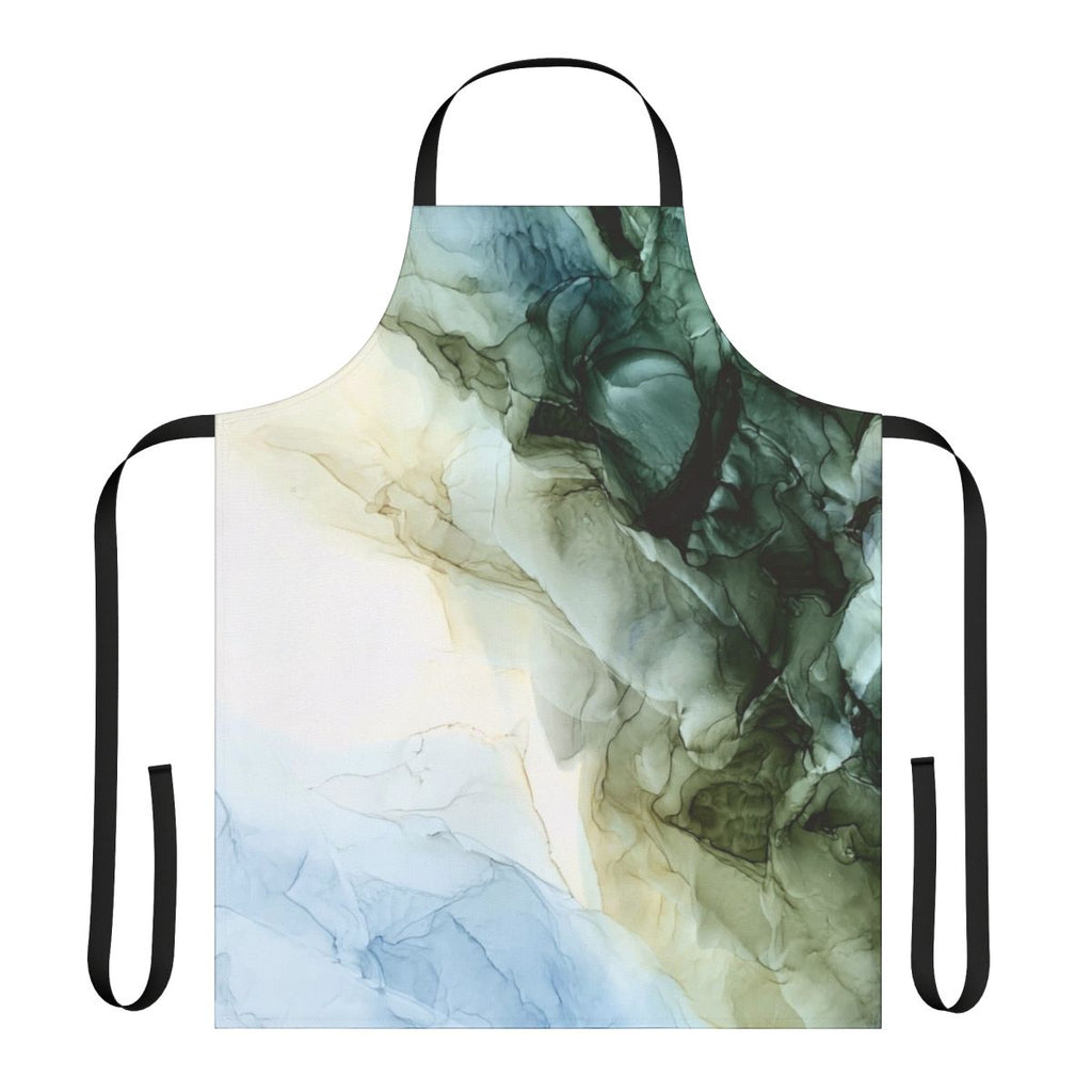 Colorful abstract landscape painting design on a high-quality apron