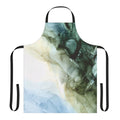 Colorful abstract landscape painting design on a high-quality apron