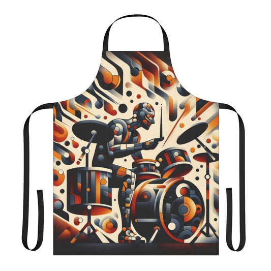 Vibrant abstract art music drummer apron