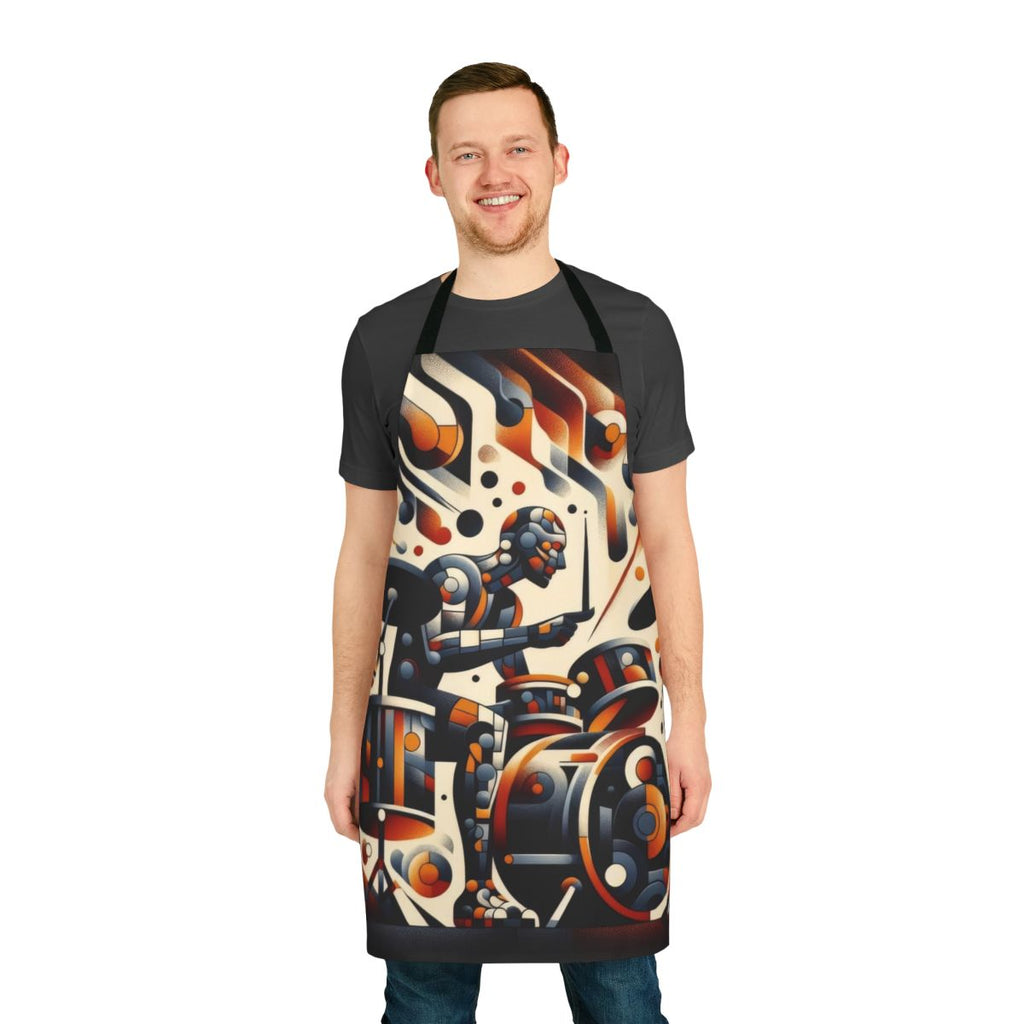 Vibrant abstract art music drummer apron