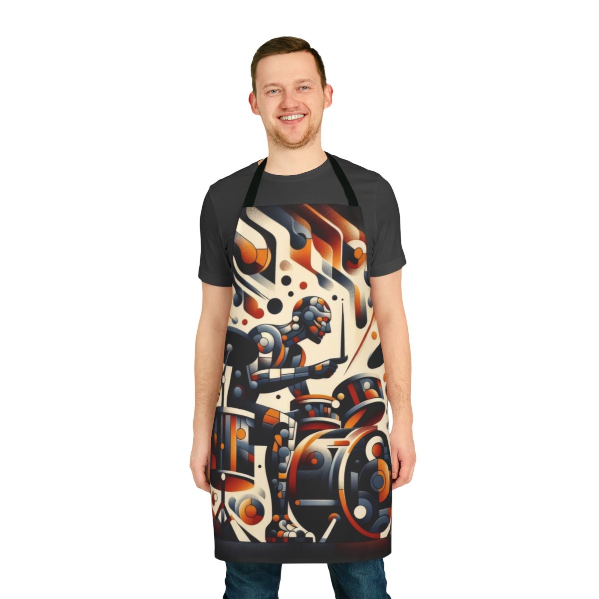 Vibrant abstract art music drummer apron