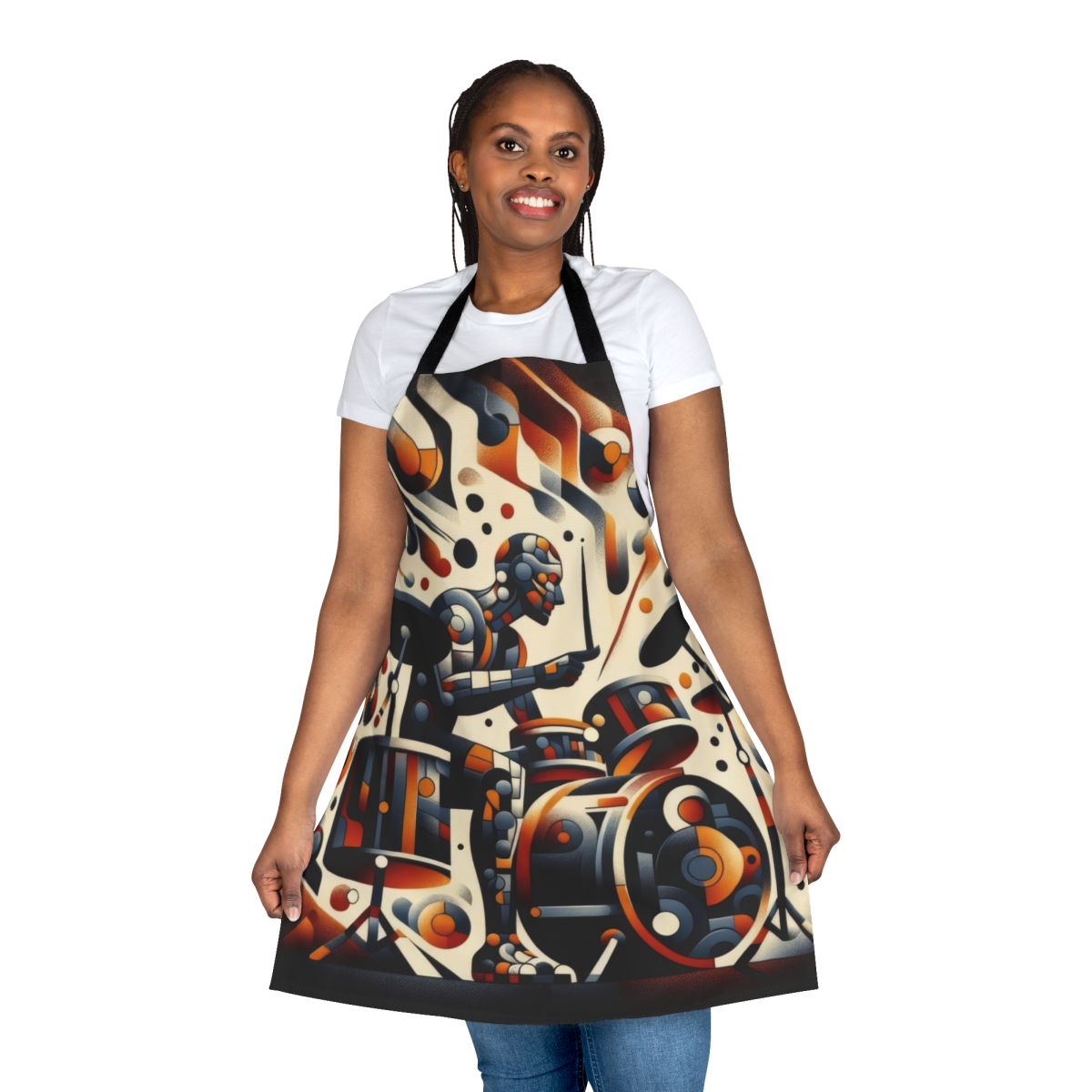 Vibrant abstract art music drummer apron