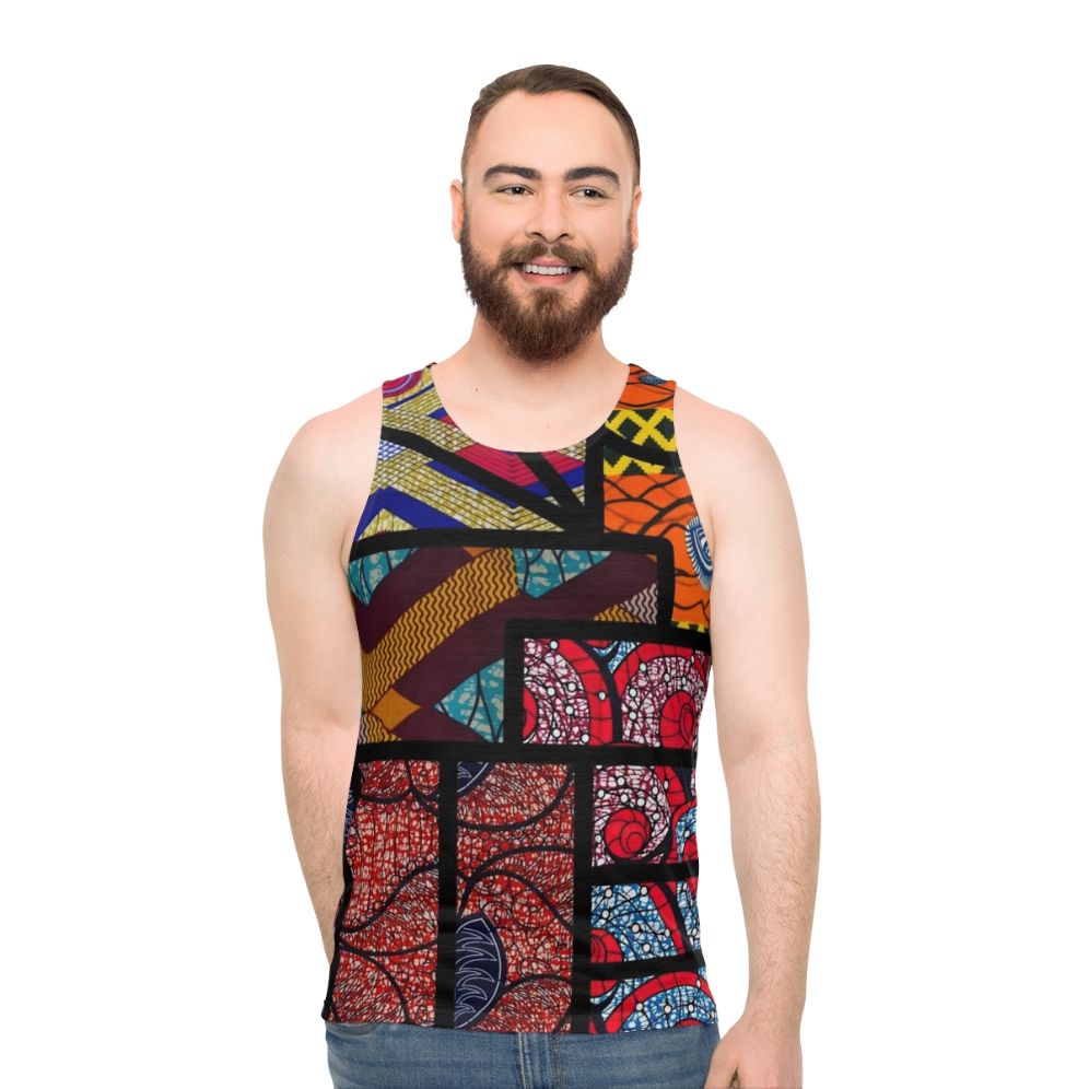 Vibrant African print unisex tank top