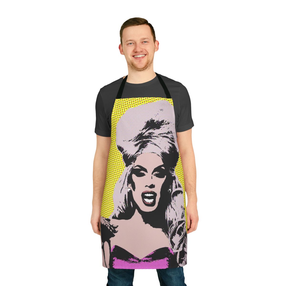 Colorful Alaska pop art design on a durable, high-quality cooking apron