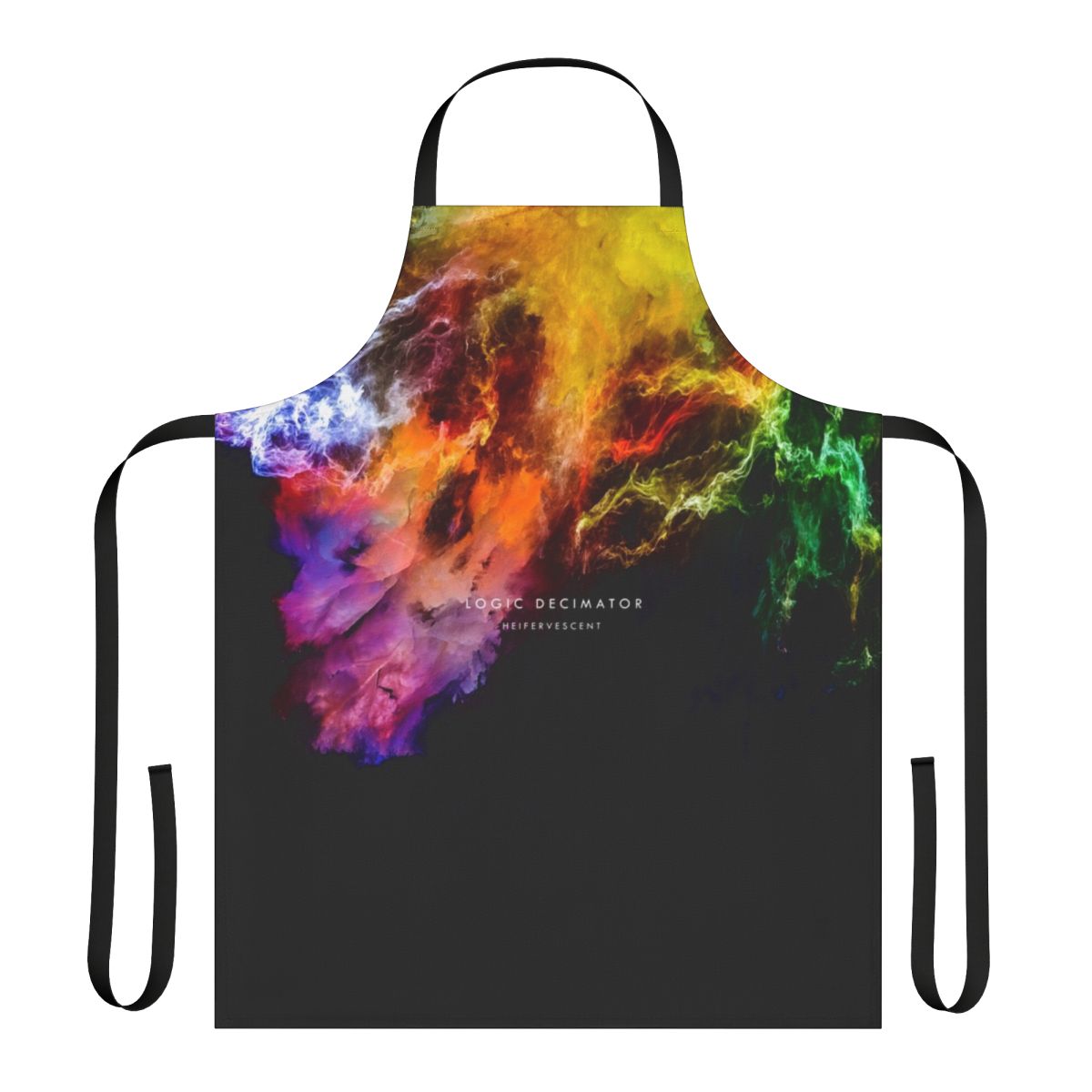 Colorful all over print apron featuring a vibrant graphic design, perfect for music fans and creative cooks.