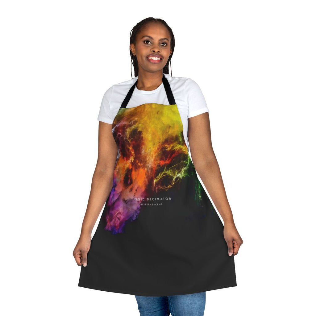 Colorful all over print apron featuring a vibrant graphic design, perfect for music fans and creative cooks.