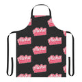 Colorful aloha-printed apron with tropical floral and pineapple design