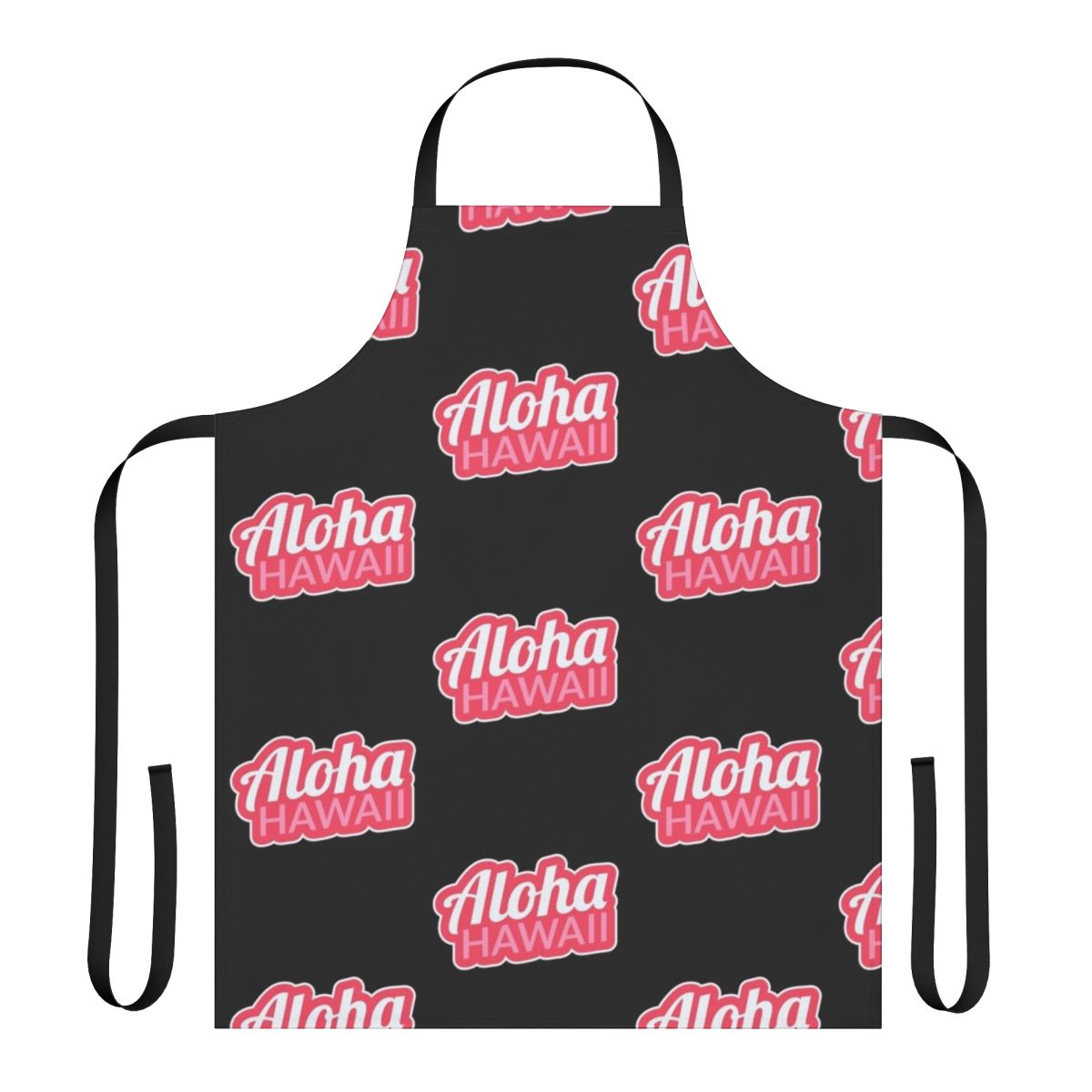 Colorful aloha-printed apron with tropical floral and pineapple design
