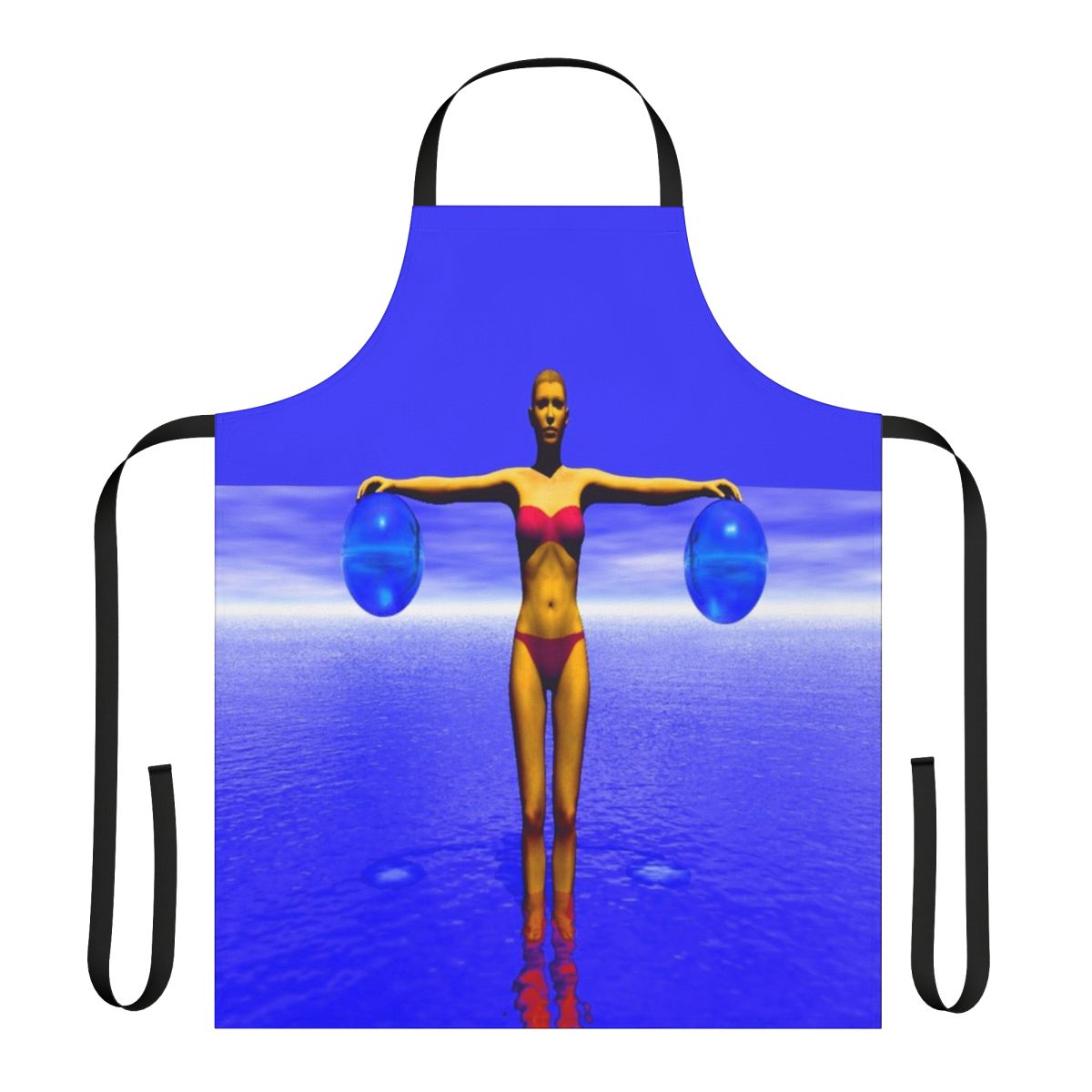 Colorful and whimsical apron with a balance of fantasy and nature-inspired designs