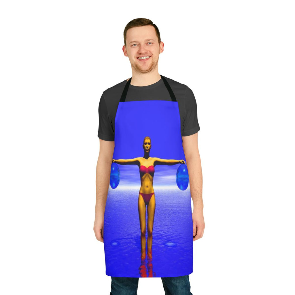 Colorful and whimsical apron with a balance of fantasy and nature-inspired designs