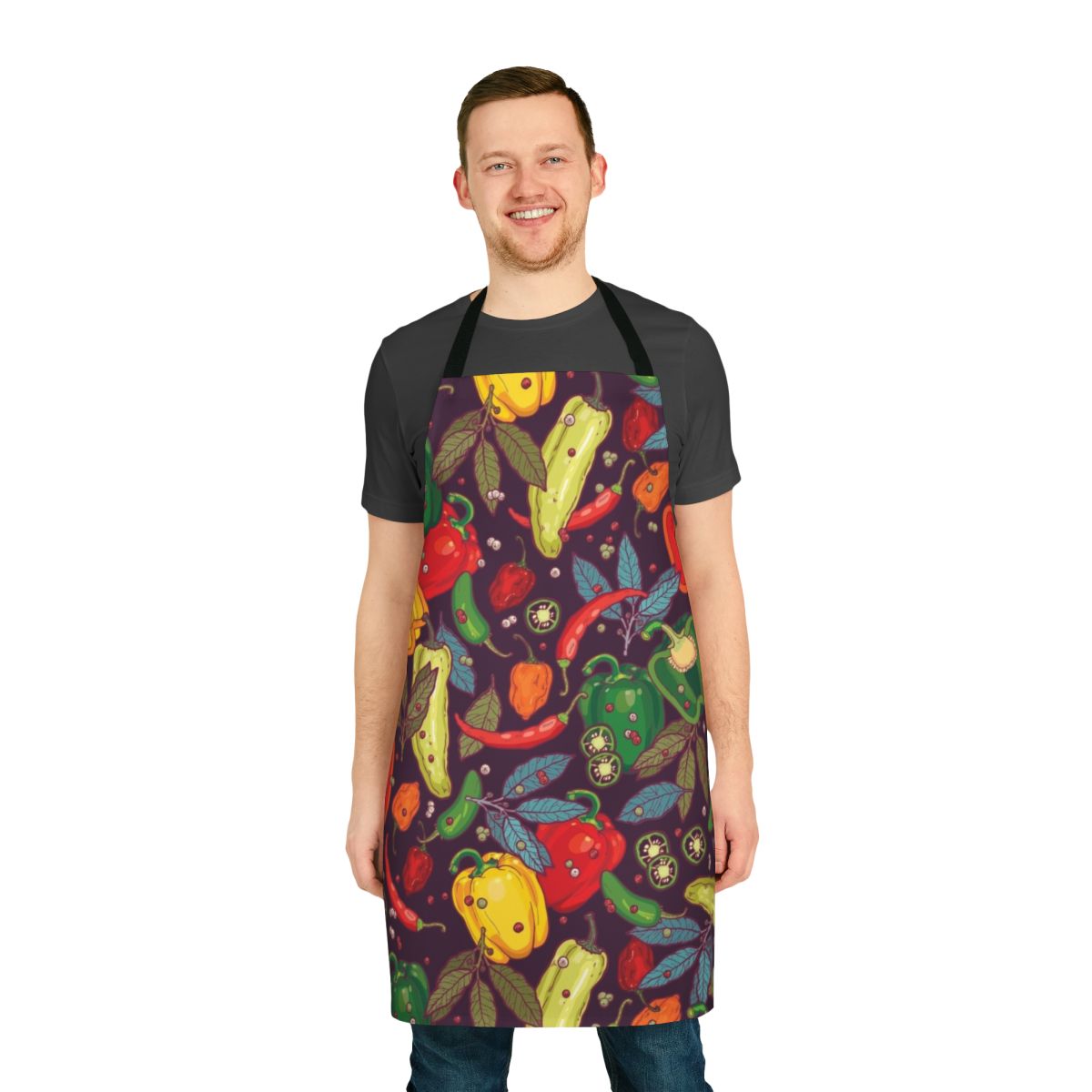 Colorful and stylish hot and spicy apron for passionate home chefs and gourmet cooks