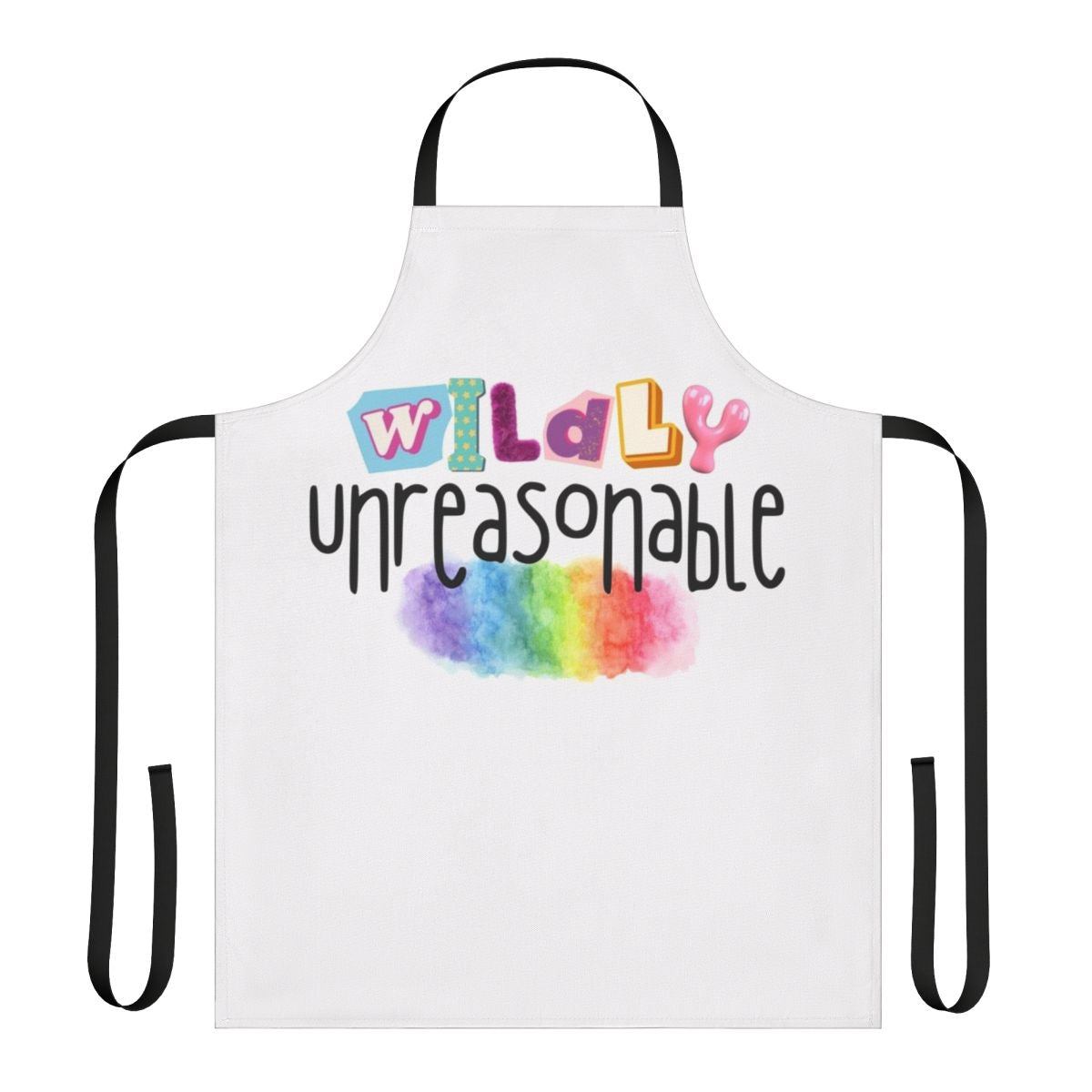 Colorful, bold apron with a pride-inspired design