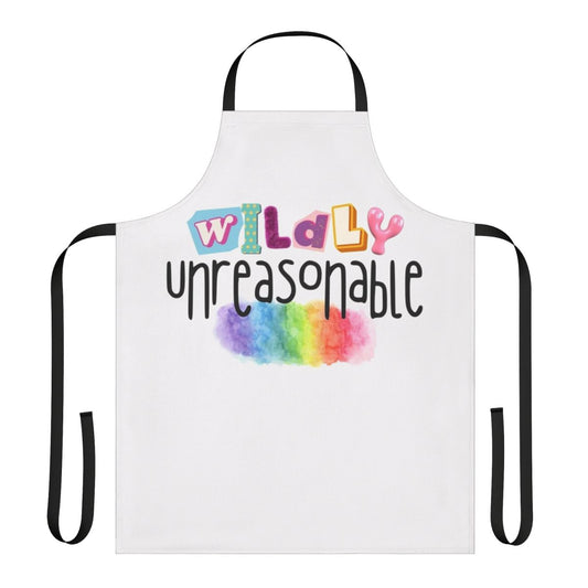 Colorful, bold apron with a pride-inspired design