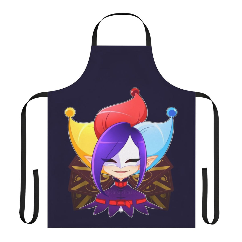 Joker Rascal character design featured on a high-quality apron