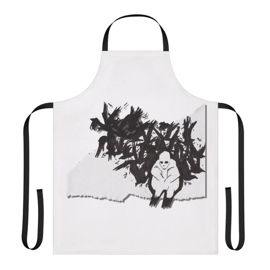 Colorful pastel apron featuring ajj and other independent music artists