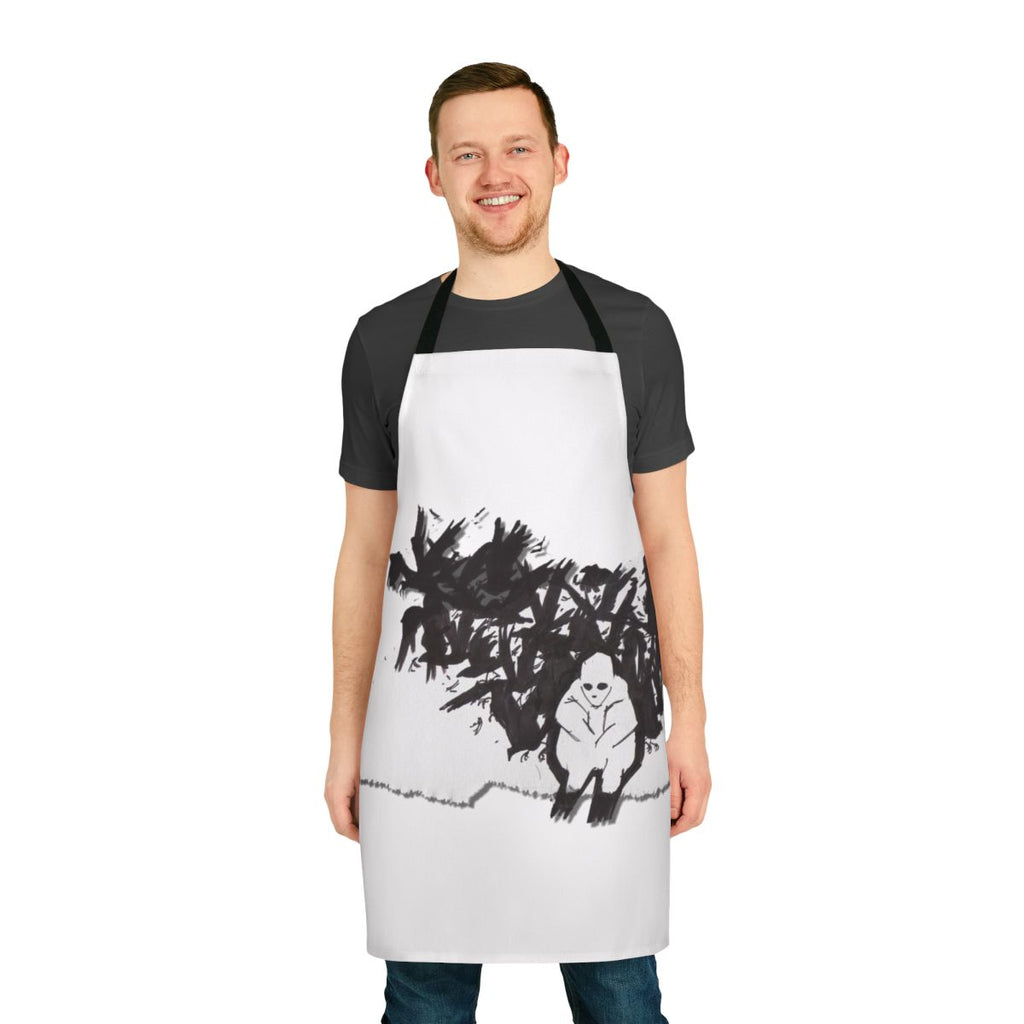 Colorful pastel apron featuring ajj and other independent music artists