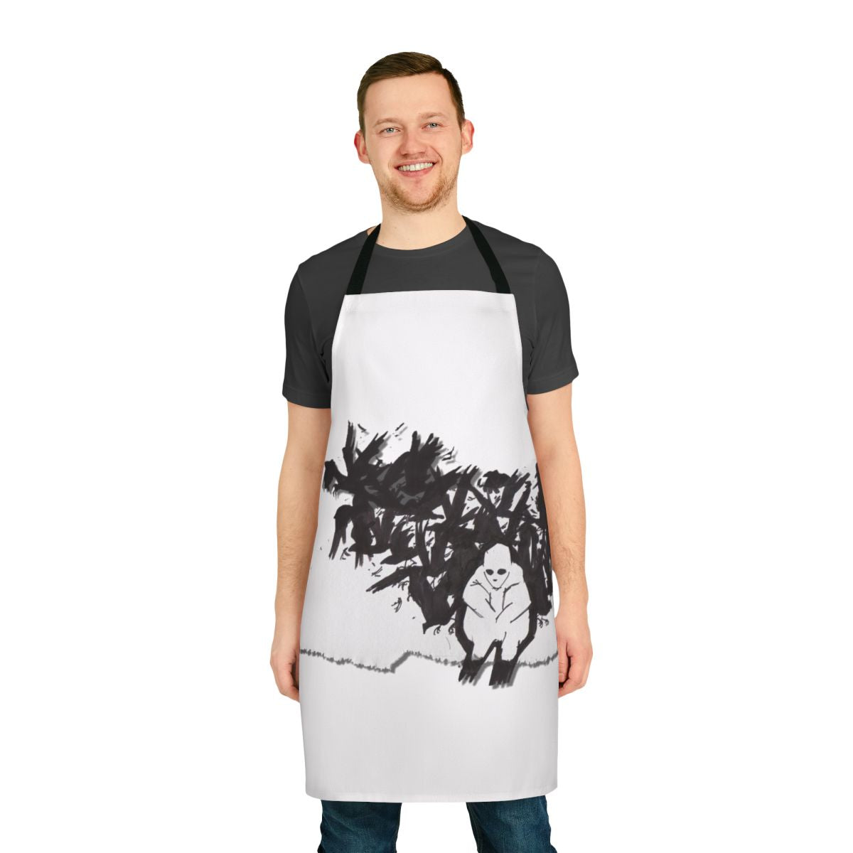 Colorful pastel apron featuring ajj and other independent music artists