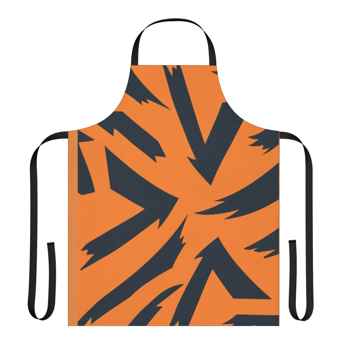 Arcanine-patterned apron with bold orange and black stripes