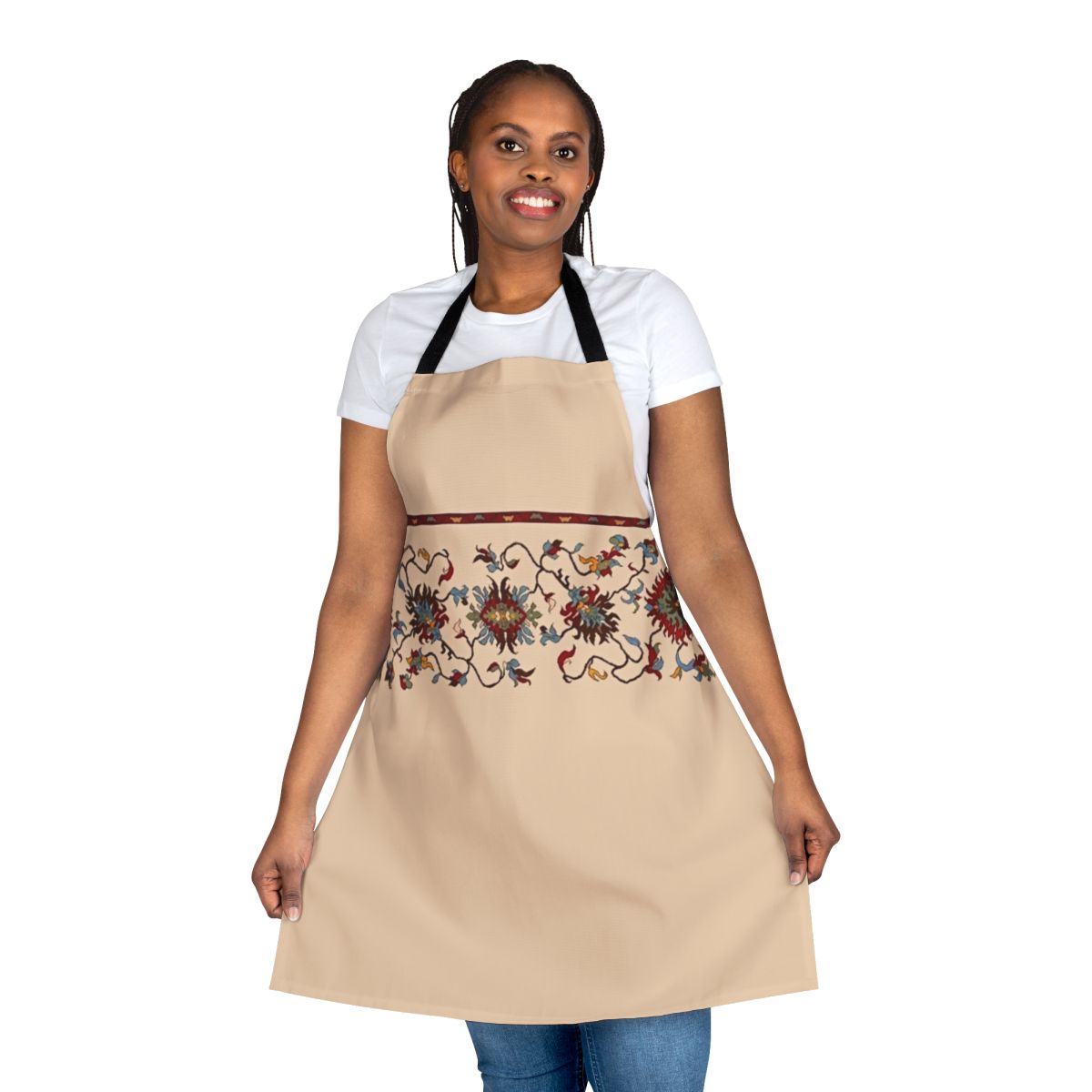 Colorful apron featuring traditional Armenian folk art designs