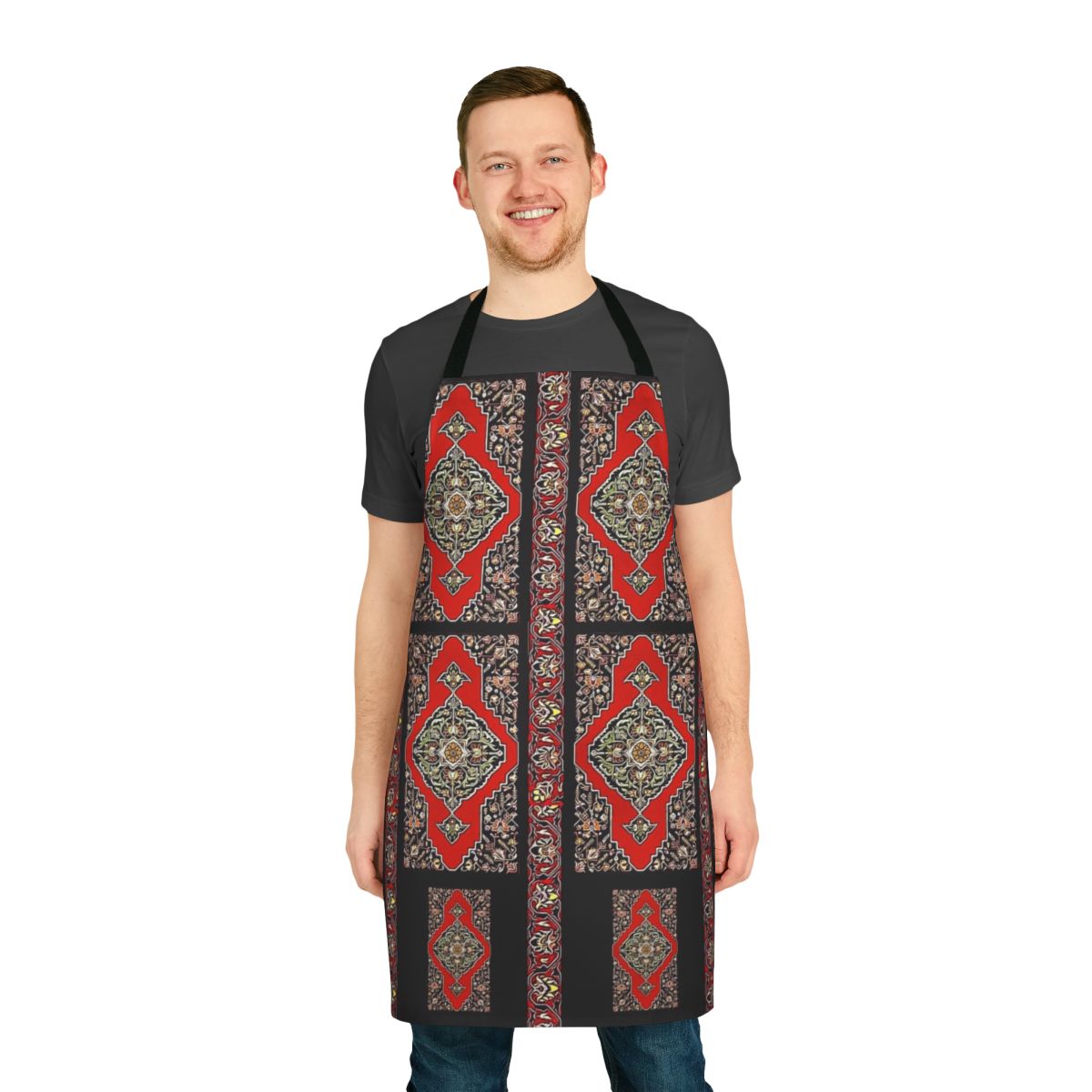 Colorful apron featuring traditional Armenian folk art and patterns