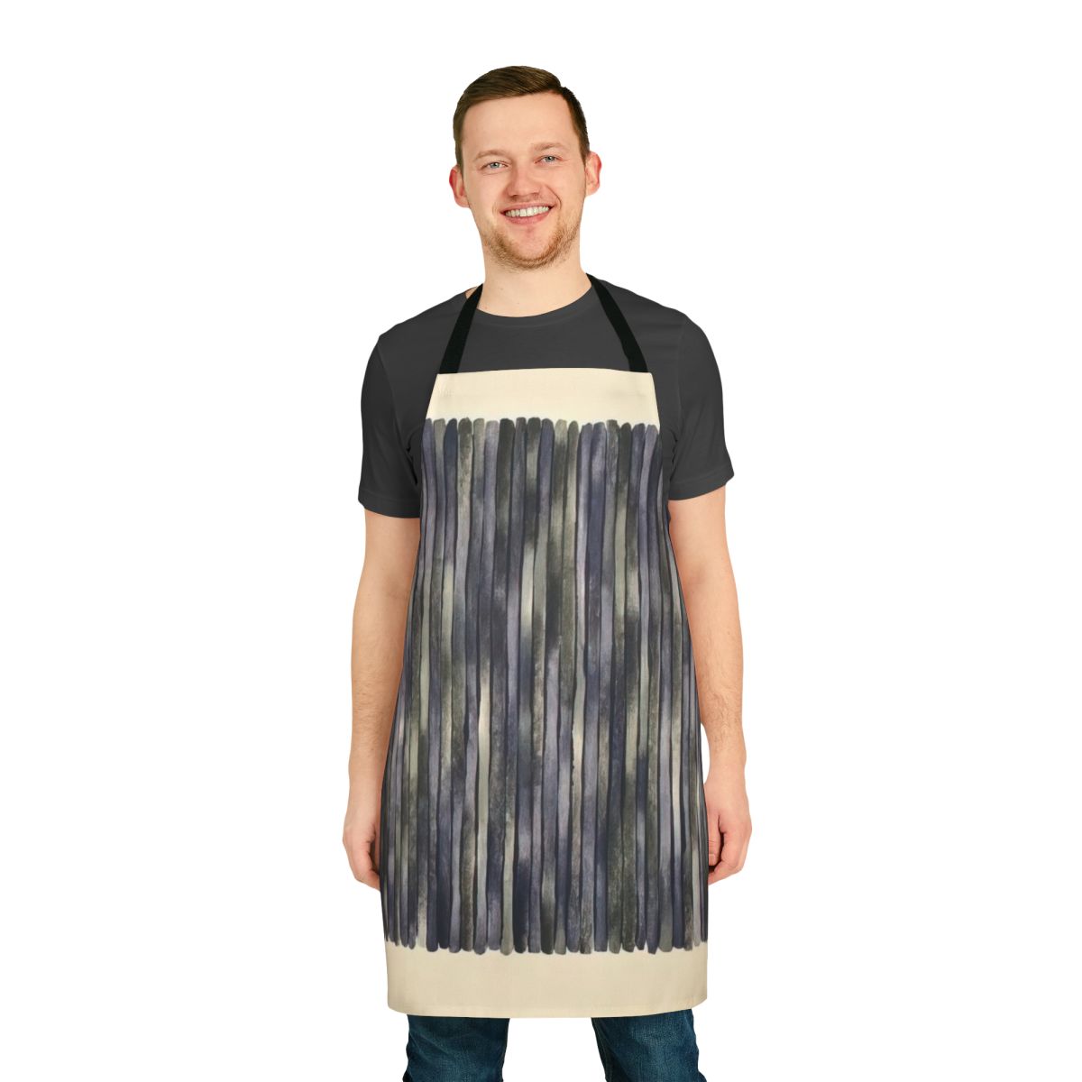 Vibrant abstract art apron featuring the colorful minimalist painting style of artist Gene Davis
