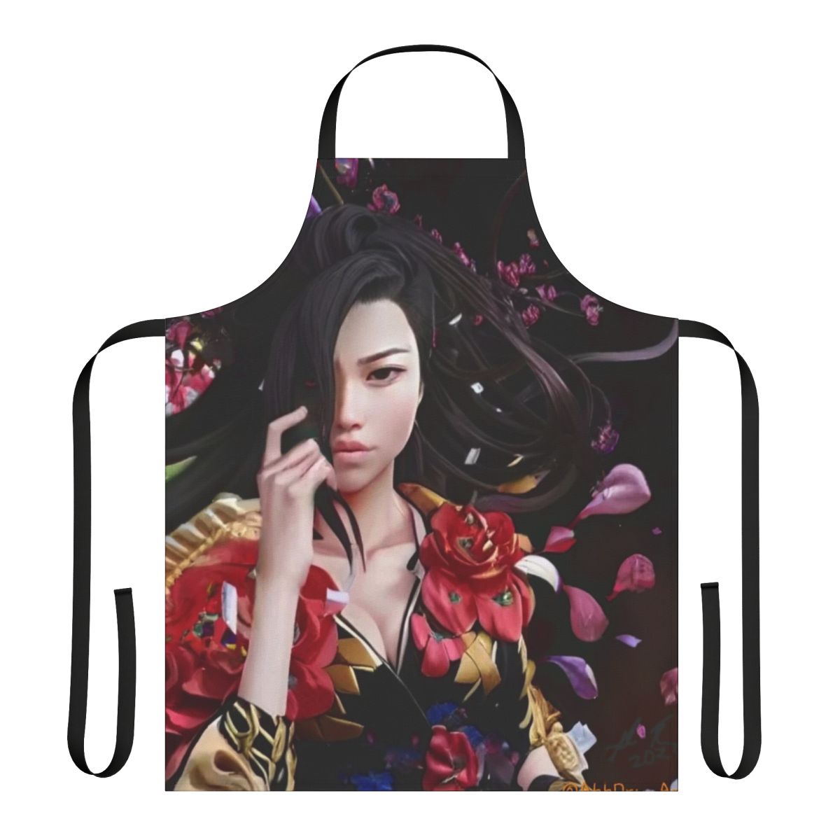Bebe Rose Apron featuring vibrant colors and fantasy art design