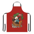 Patterned apron with panda, lotus, and other Asian-inspired designs