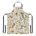 Vibrant Australian nature-inspired apron with detailed botanical and wildlife illustrations