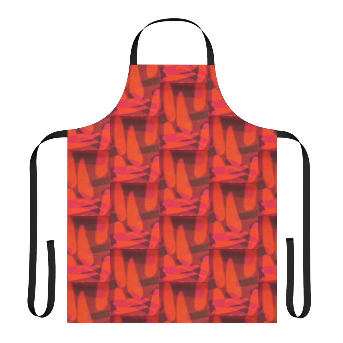 Vibrant orange and red autumn leaves design on an apron