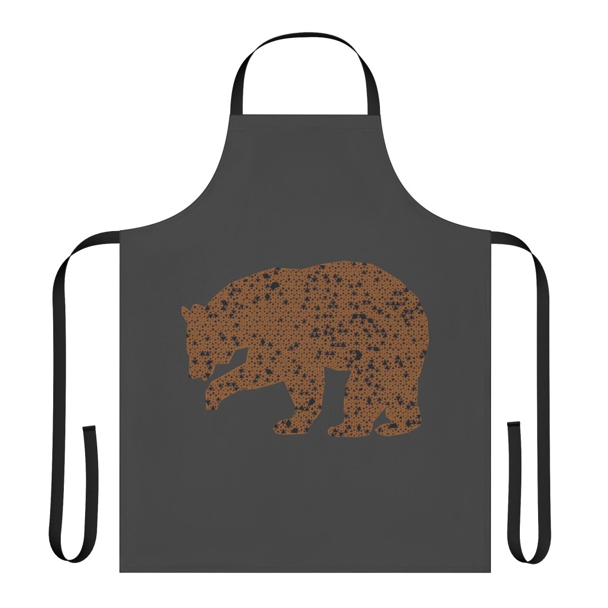 Colorful abstract art design of a bear on a high-quality apron