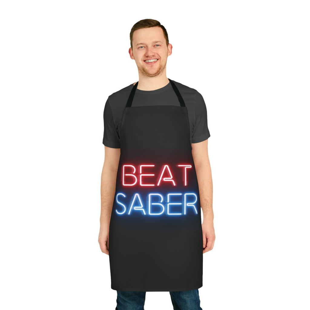 Colorful apron featuring neon beat saber graphics for virtual reality gaming