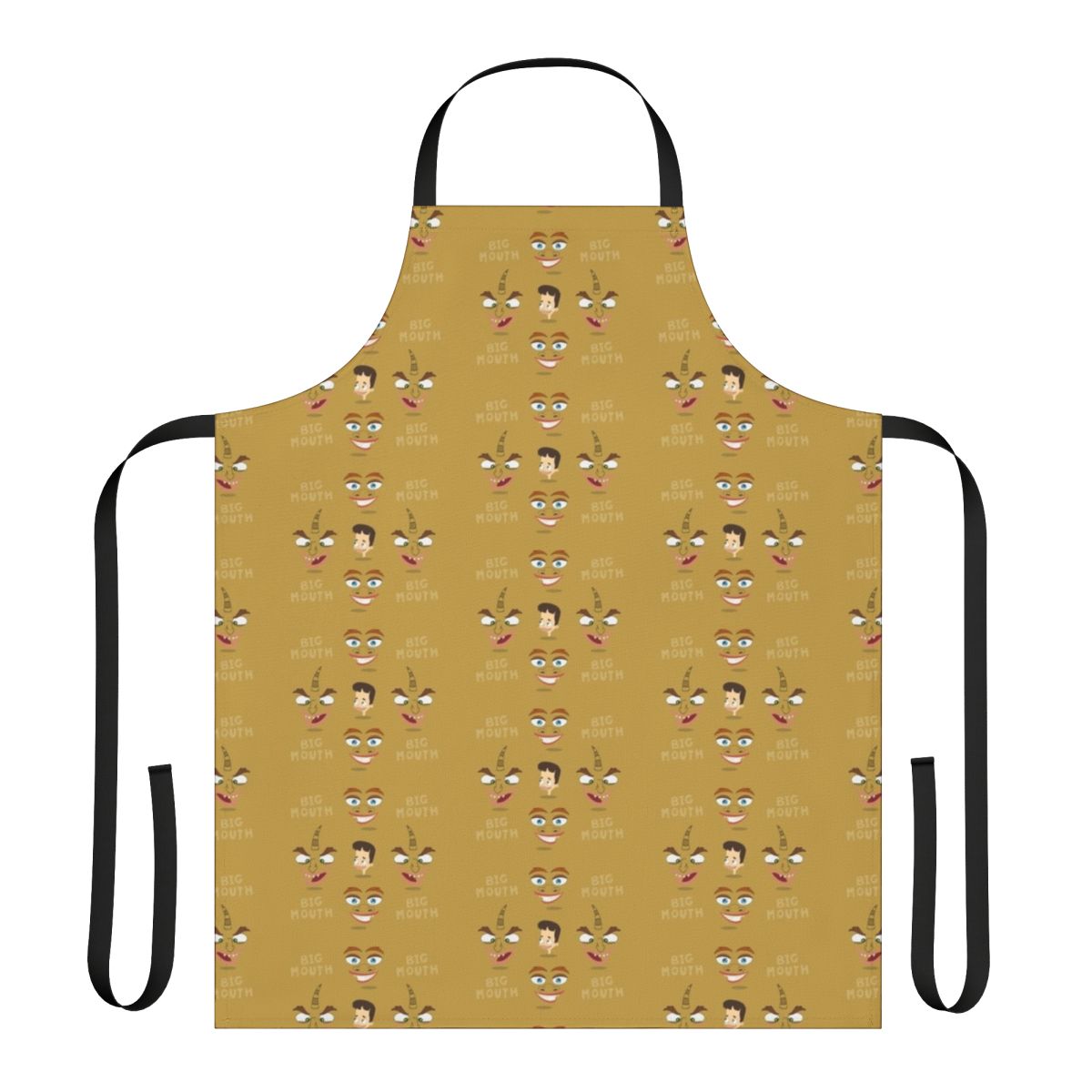 Colorful apron featuring characters from the popular Netflix animated series Big Mouth