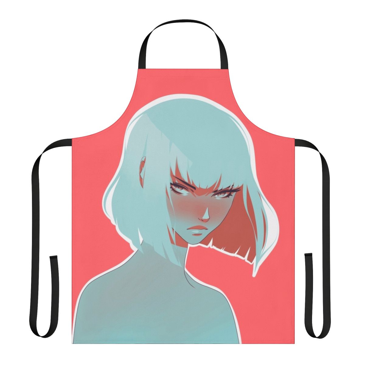 Colorful blood orange apron with a vibrant, flat design style