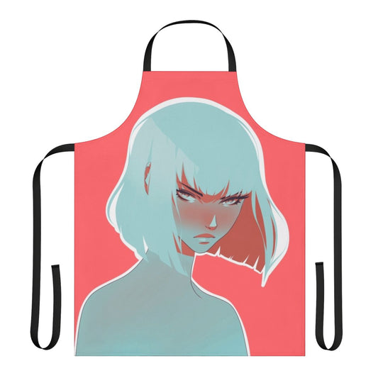 Colorful blood orange apron with a vibrant, flat design style