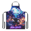 Blue and black apron featuring the iconic blue beetle superhero design