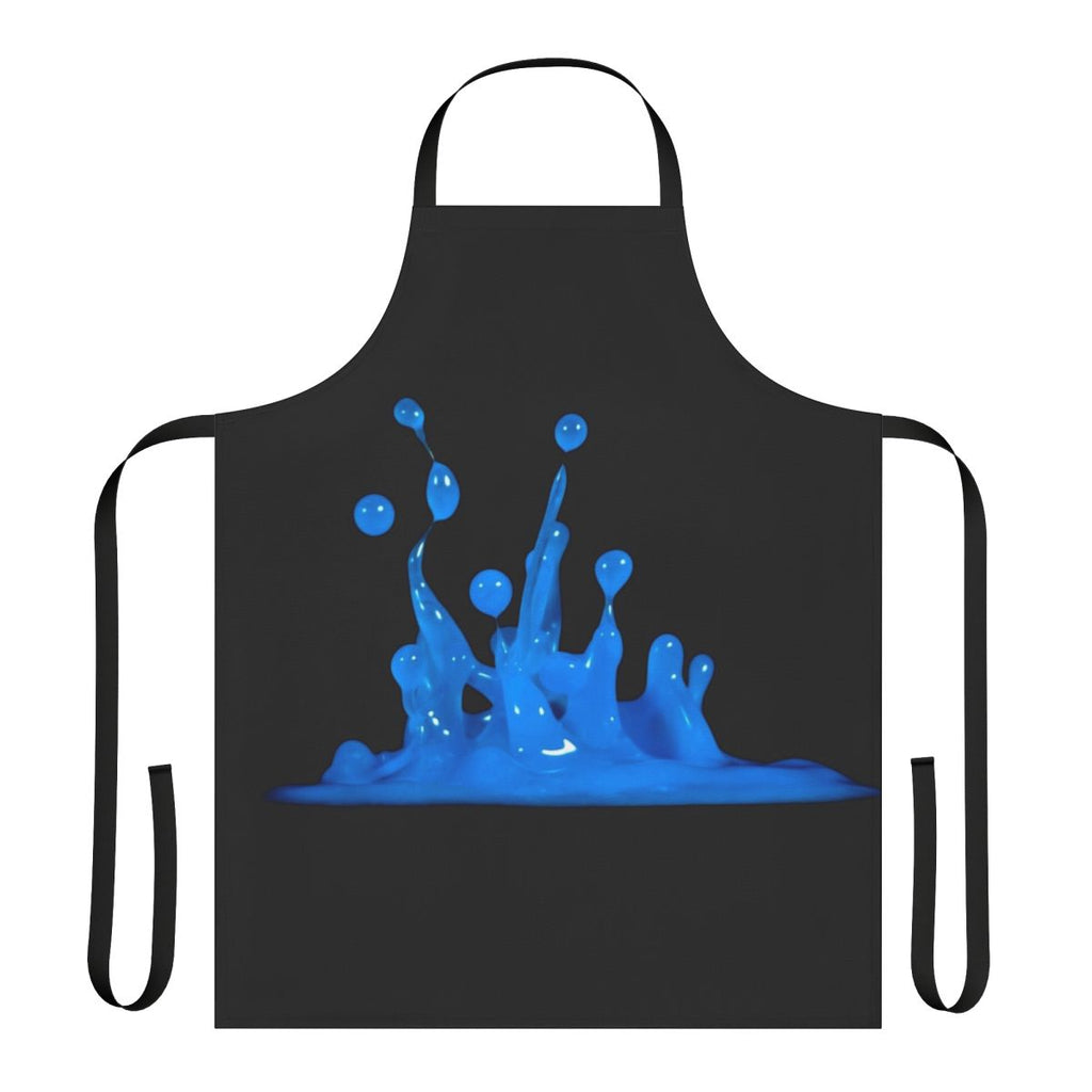 Apron with a striking blue water splash design
