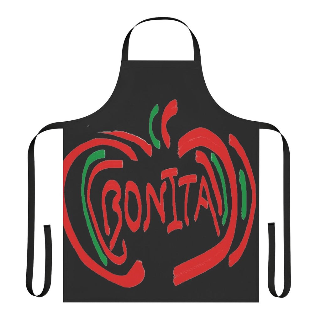 Colorful apron featuring a stylized Bonita apple design, perfect for fans of classic 90s hip hop and rap music.