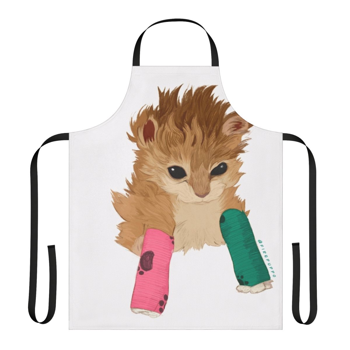 Colorful apron with tater tot and bonkers design, perfect for kitty owners