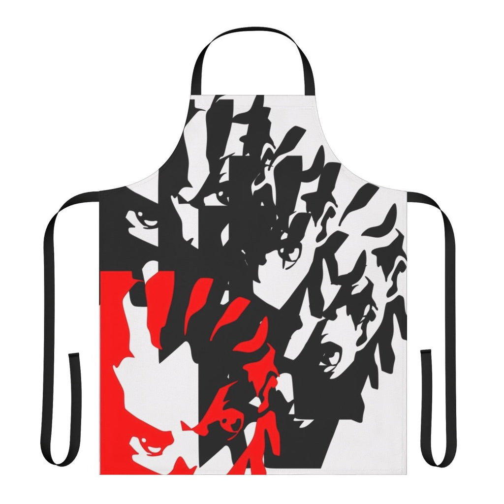 A colorful apron featuring characters and imagery from the popular TV series "The Boondocks"