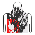A colorful apron featuring characters and imagery from the popular TV series "The Boondocks"