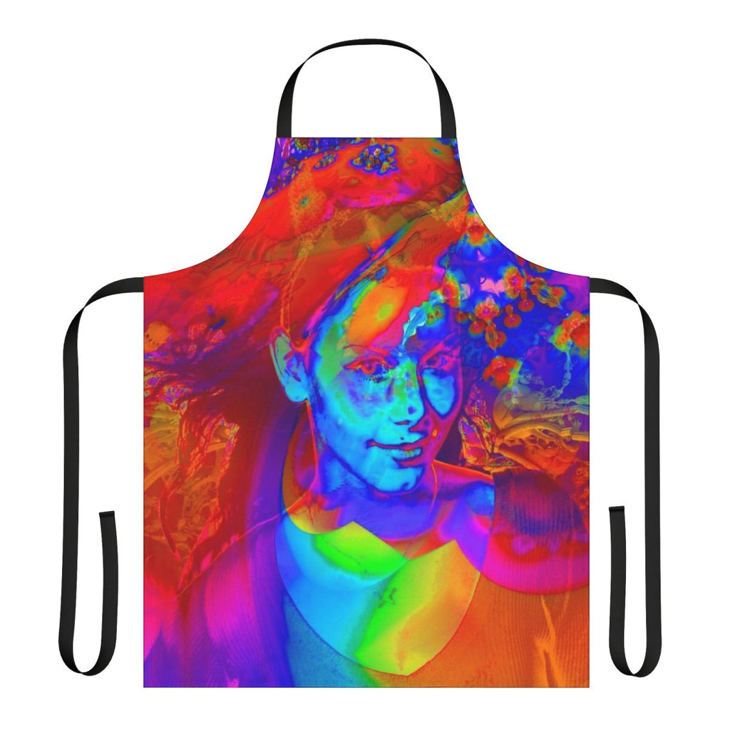 Colorful and modern apron with a vibrant brainstorm pattern design