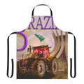 Colorful apron featuring a stylized Brazilian tractor design