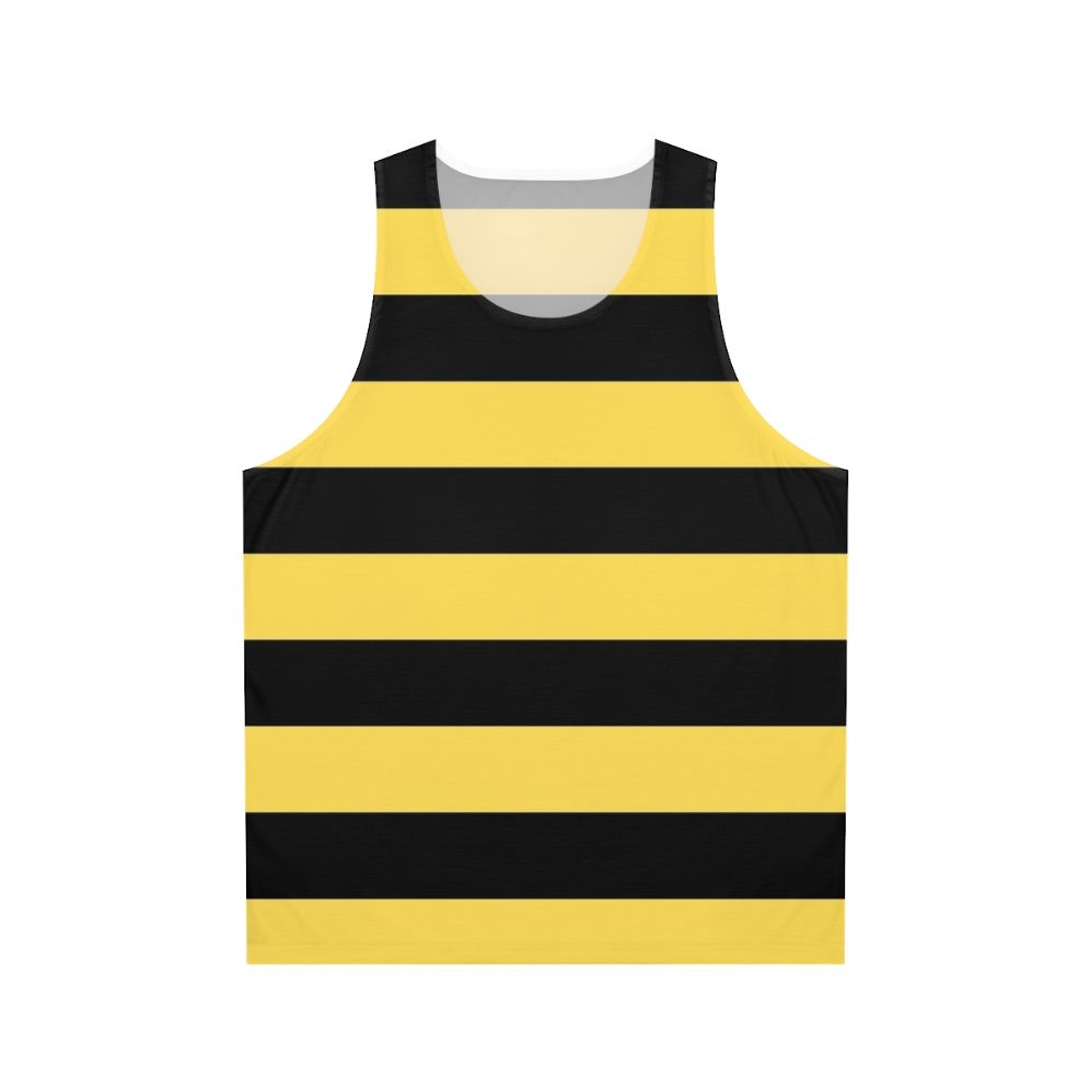 Vibrant bumble bee unisex tank top with stripe design