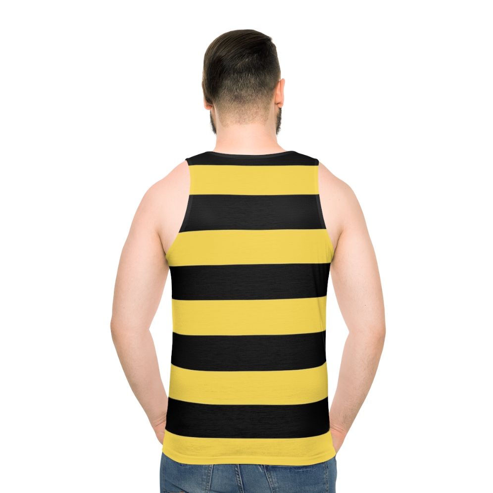 Vibrant bumble bee unisex tank top with stripe design